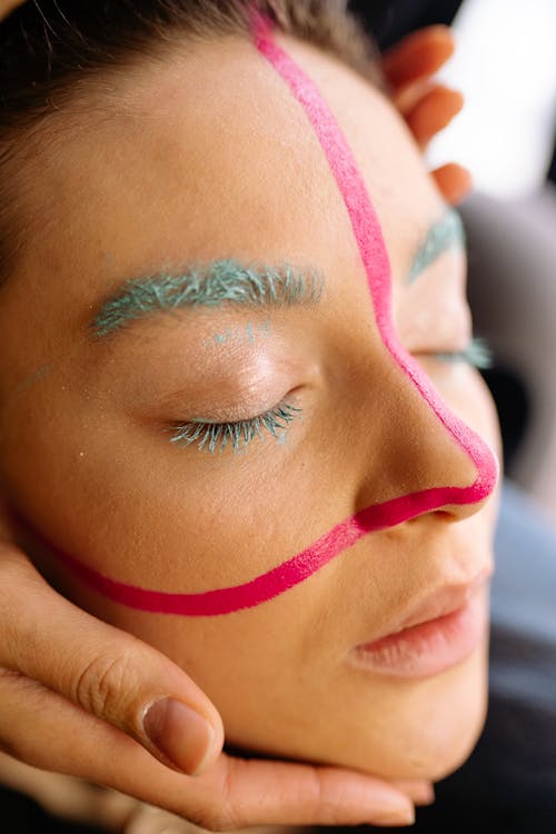 A Woman Wearing Art Makeup