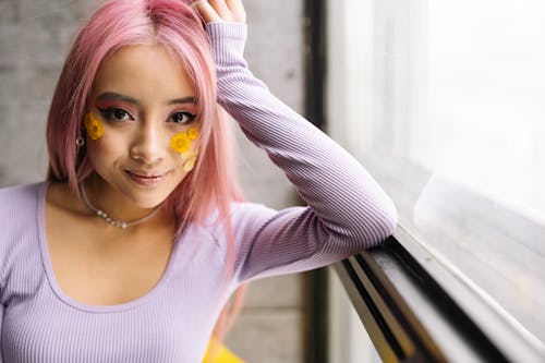 Girl Wearing Pink Eye Makeup 