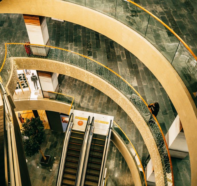 People enjoying free public Wi-Fi in The Avenues Mall, Kuwait