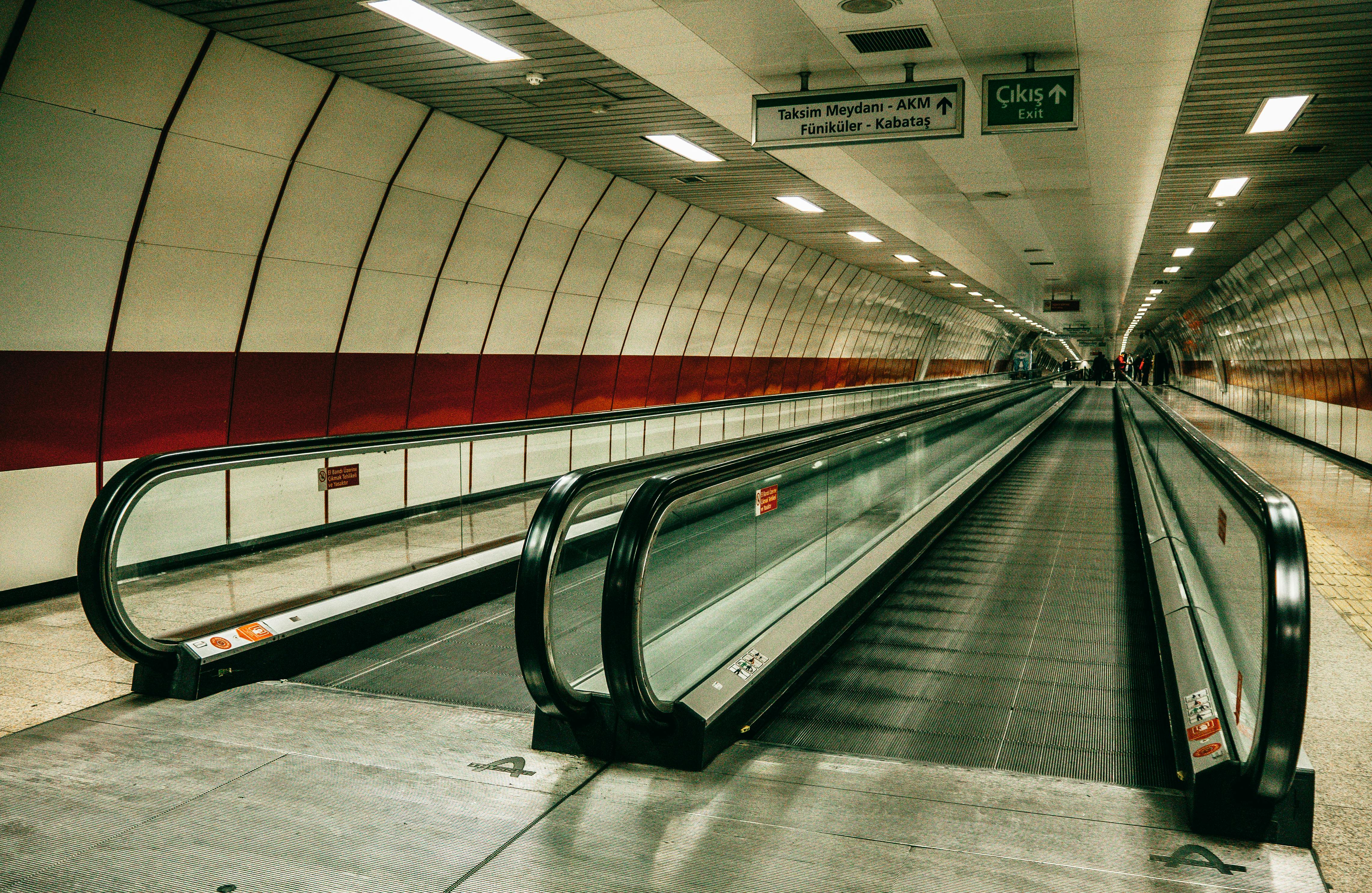 walkalator in istanbul metro subway station