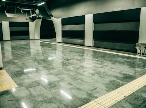 Explore the sleek structure of an empty metro station in İstanbul, Turkey.