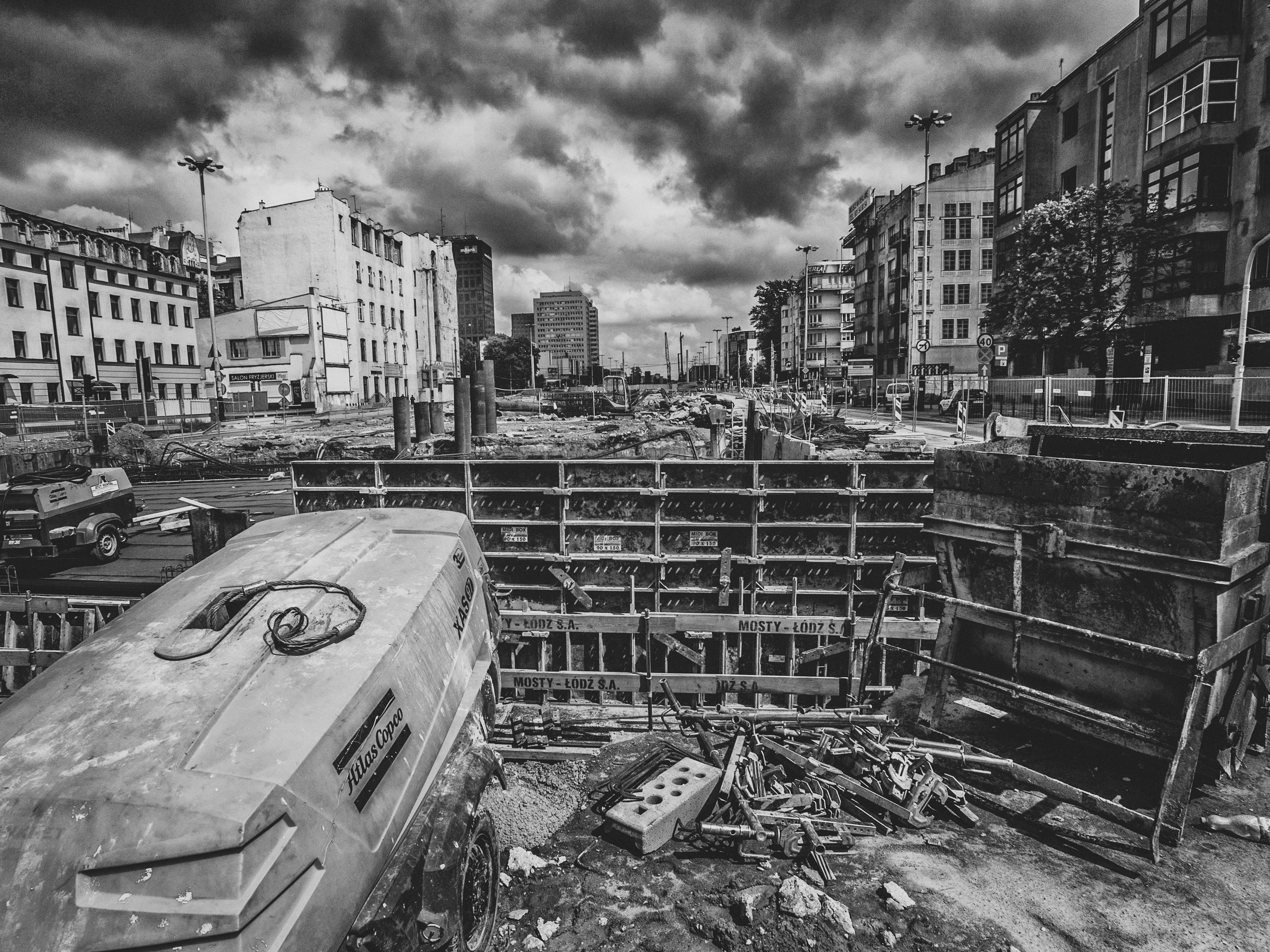 Free stock photo of apocalypse, black and white, town
