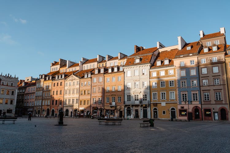 Public Square In An Old Town