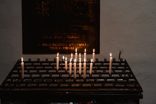 Lighted Candles In A Church