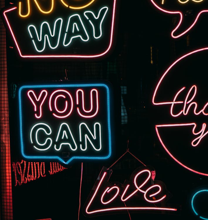 Neon Light Text Signages · Free Stock Photo