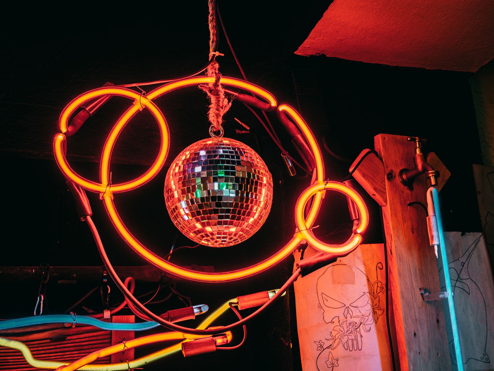 Neon disco lights