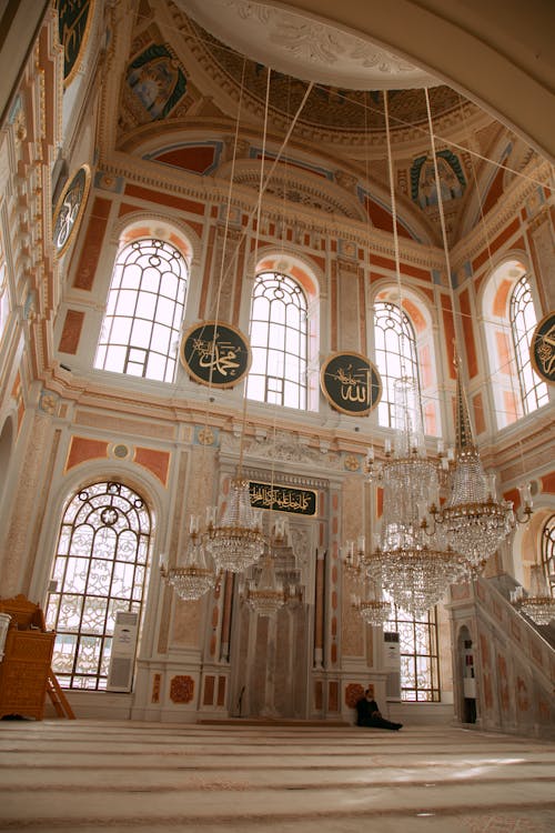 Crystal Chandeliers in the Mosque