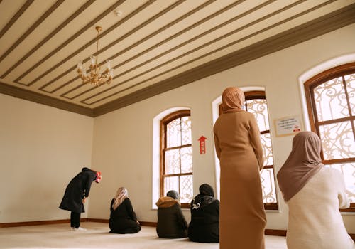 Free People Praying in the Mosque Stock Photo