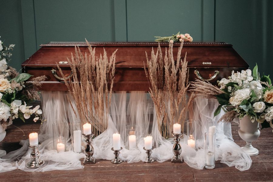 White candles glowing in the chapel