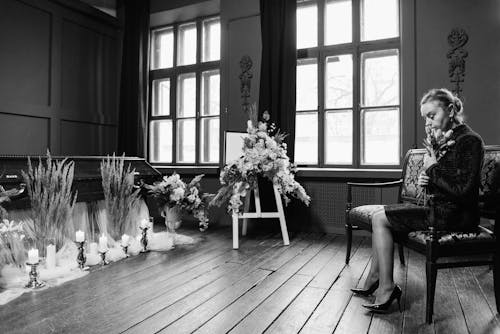 A Woman Sitting on the Bench