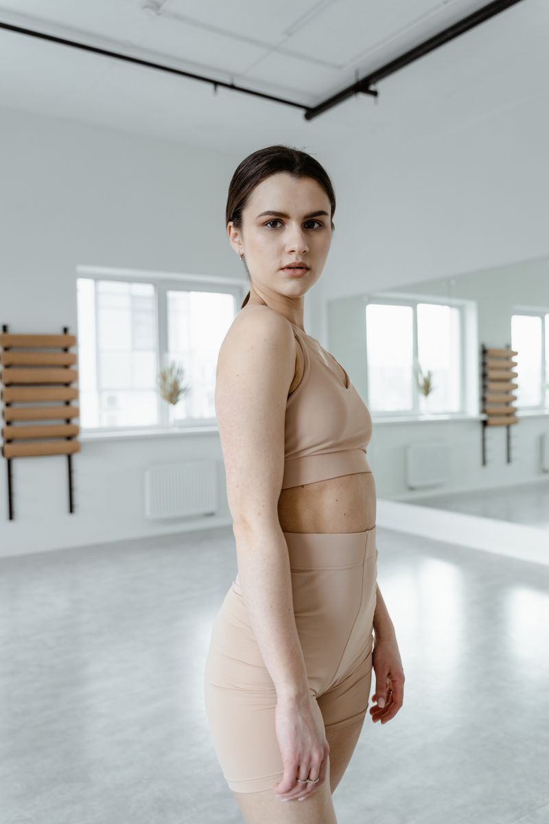 Model wearing the Loomlight set in a daylit studio — photo by MART PRODUCTION on Pexels