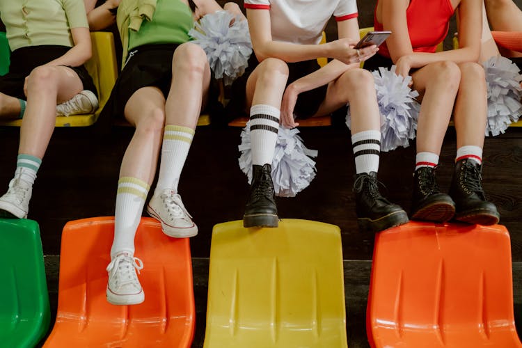 Cheerleaders On The Bleachers