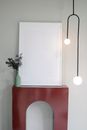 Empty frame on shelf in modern room