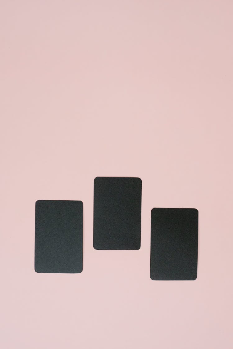 Row Of Blank Black Cards