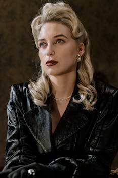 Stunning retro portrait of a woman exuding sophistication and mystery.