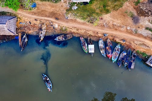 Immagine gratuita di bagnasciuga, barche, fotografia aerea