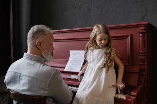 Free Grandfather with His Granddaughter Stock Photo