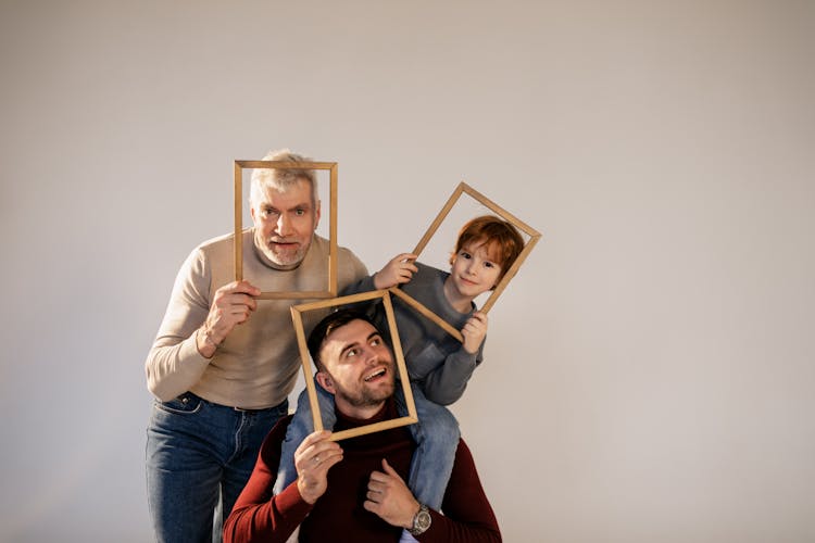 A Family Having Fun With Frames