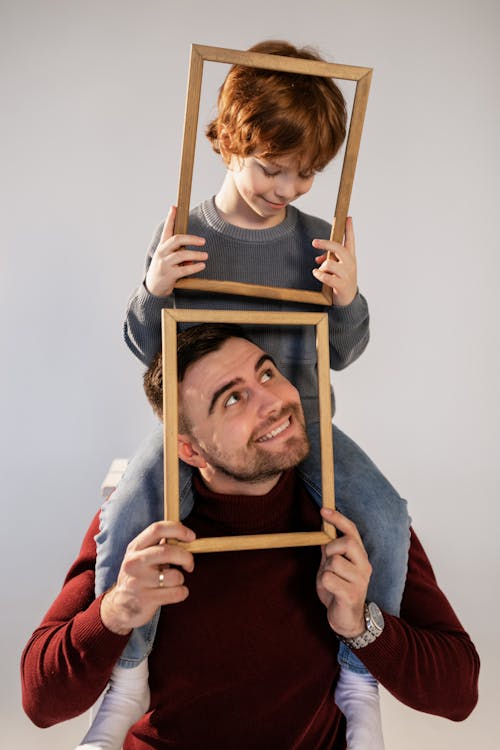 Free A Family Having Fun with Frames Stock Photo