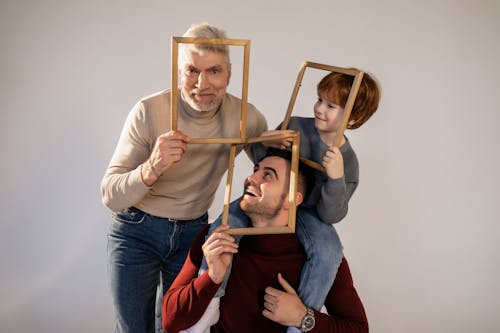 Free A Family Having Fun with Frames Stock Photo