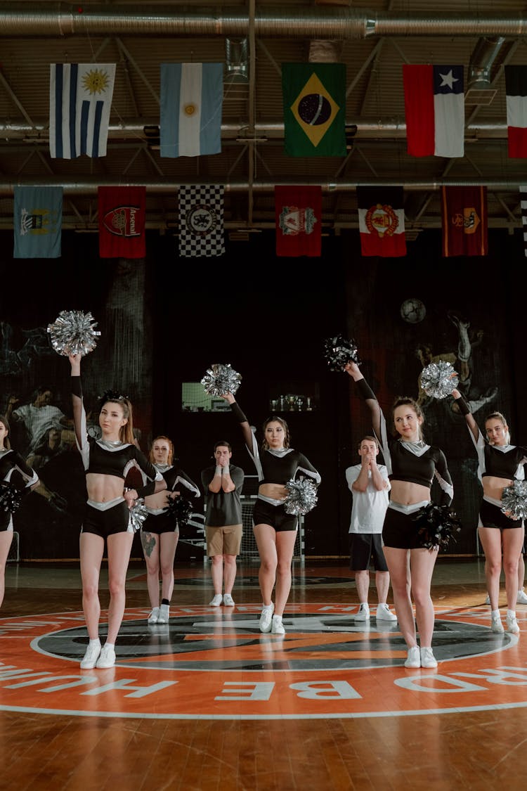 Cheering Squad Dancing At The Court