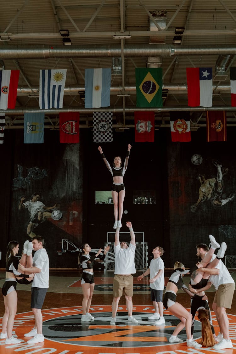 Pep Squad Training At A Gym