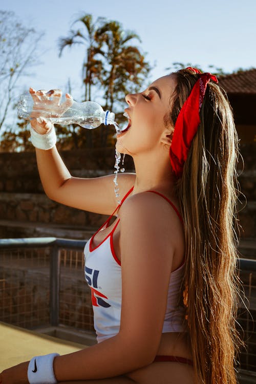 Pretty Woman Drinking Water