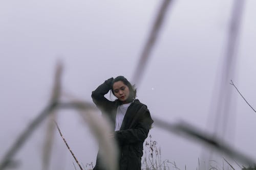 Woman in Black Jacket and White Shirt Outfit