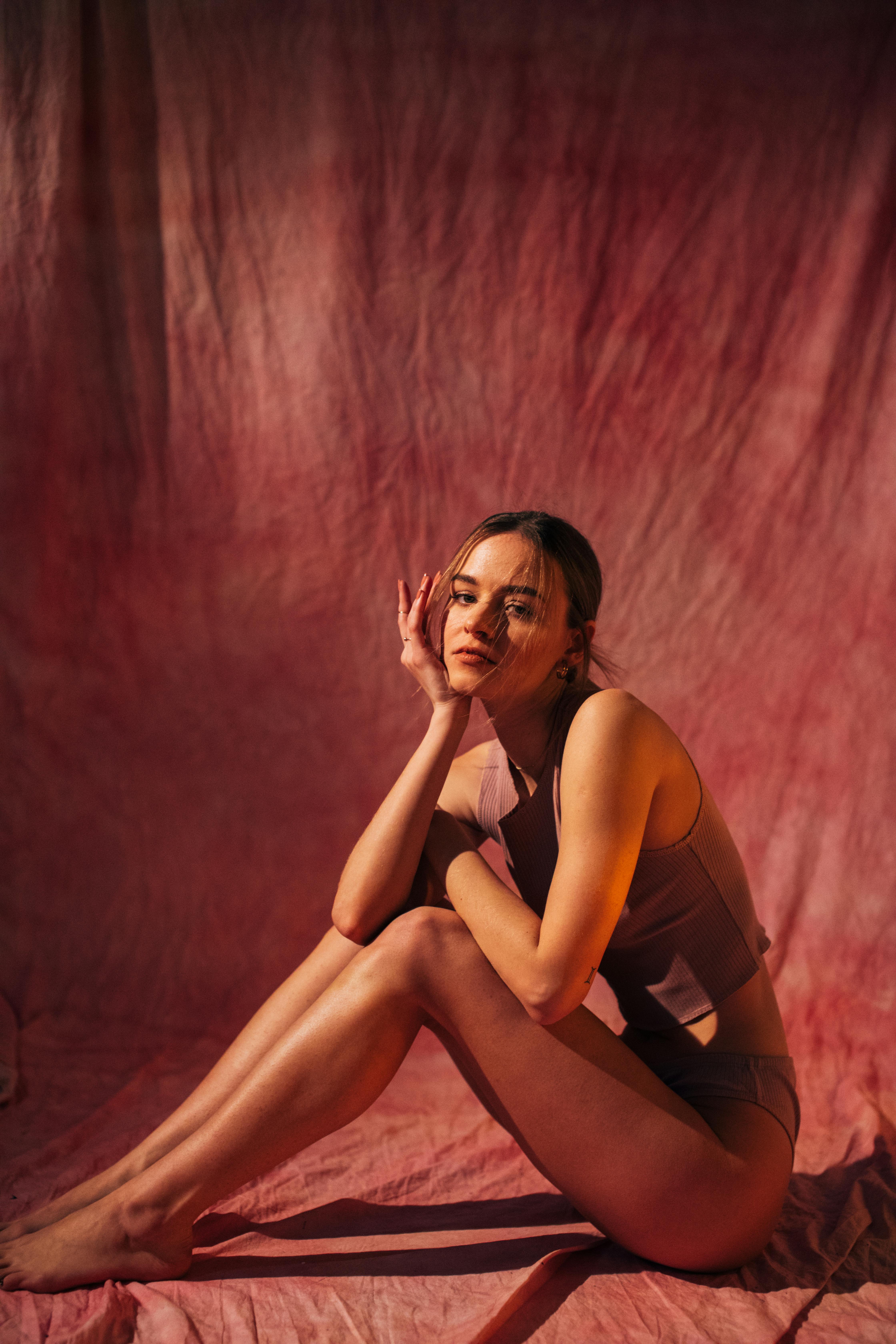 Woman Wearing Underwear Sitting on a Stool · Free Stock Photo