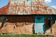 Brown and Blue Concrete House