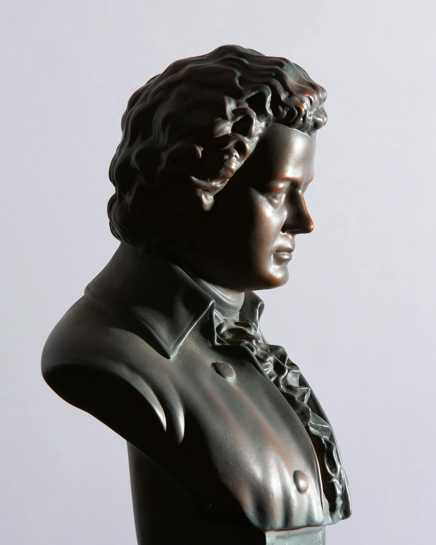 Bronze Beethoven sculpture bust