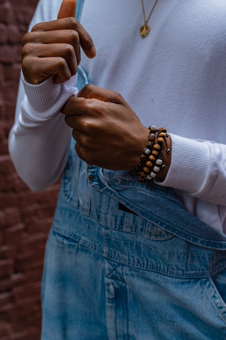 Close Up Of A Person Holding His Sleeve