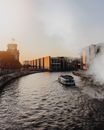 A Ferry Boat on the River Spree