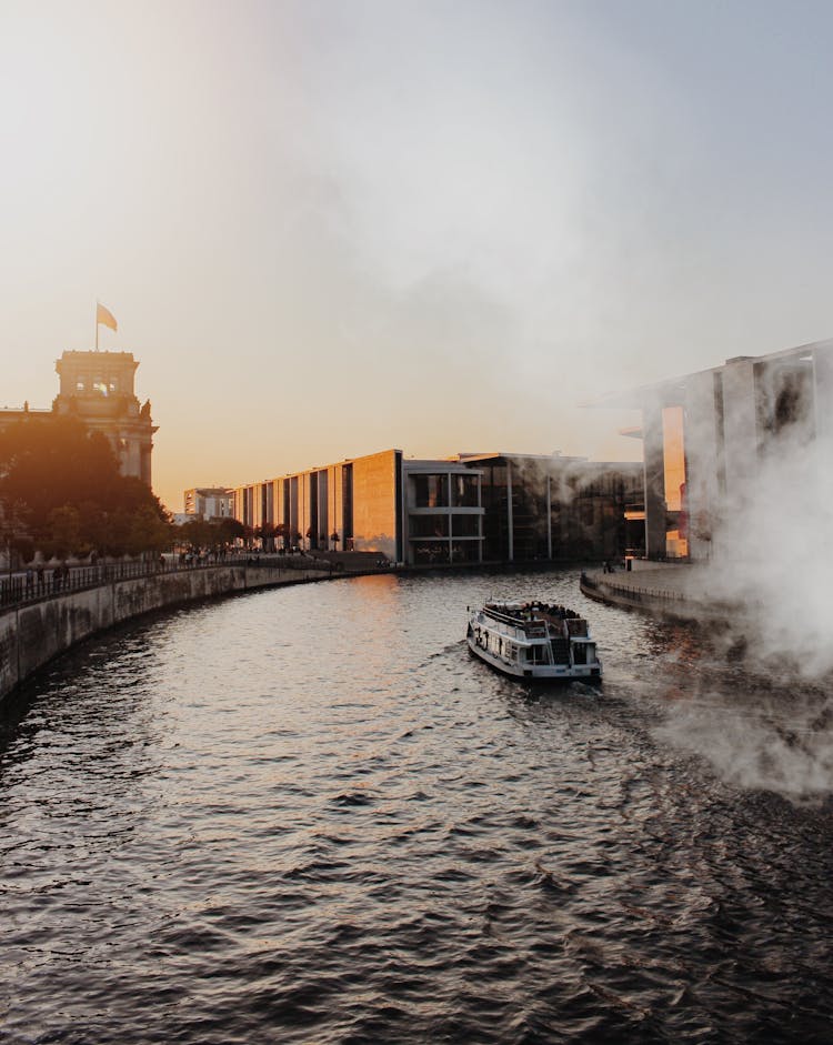 A Ferry Boat On The River Spree