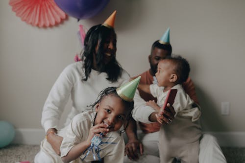 Free Photo of Kids and Parents Celebrating a Birthday Together Stock Photo
