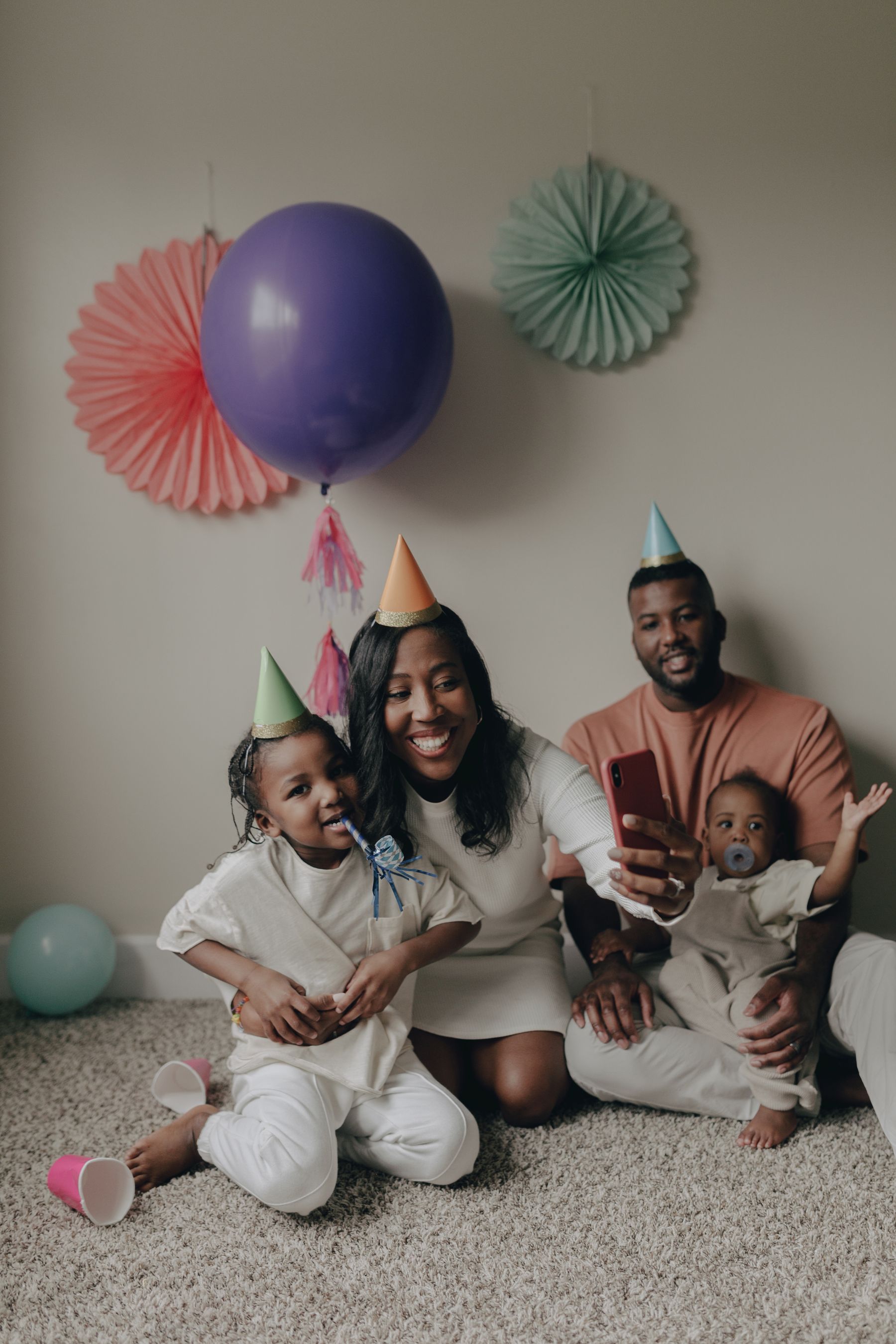 Family enjoying a birthday celebration together