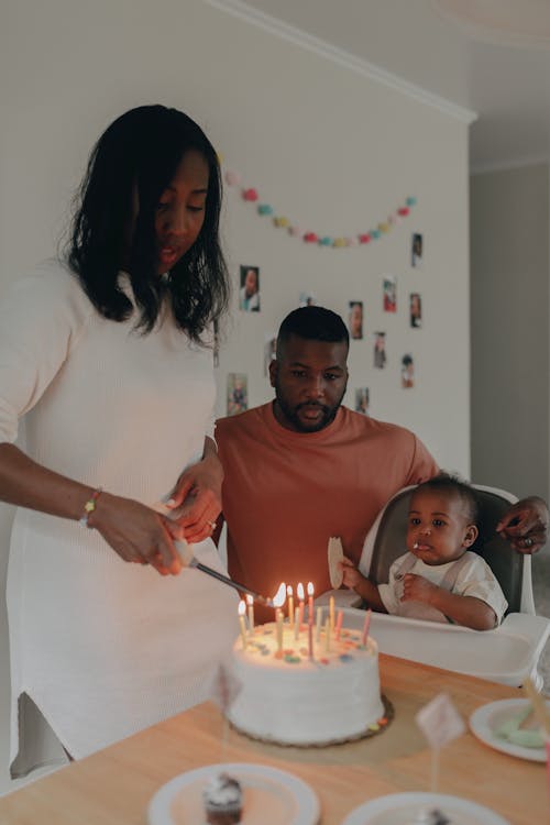 Free A Family Celebrating First Birthday of Their Child Stock Photo