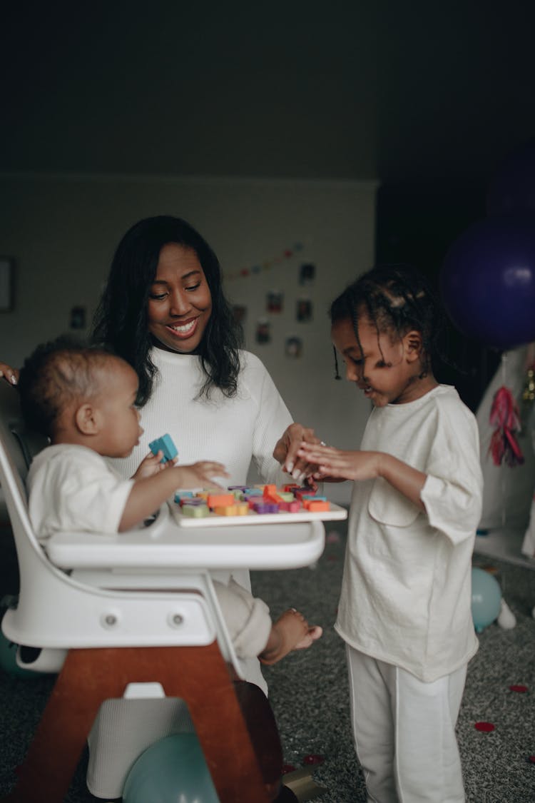 A Mother Spending Time With Her Kids