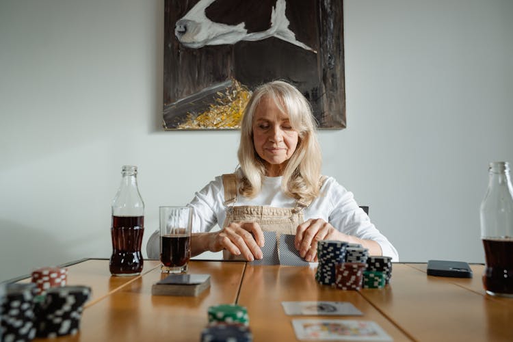 Woman Playing Cards