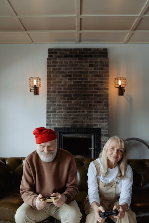 Man and Woman Playing Video Games