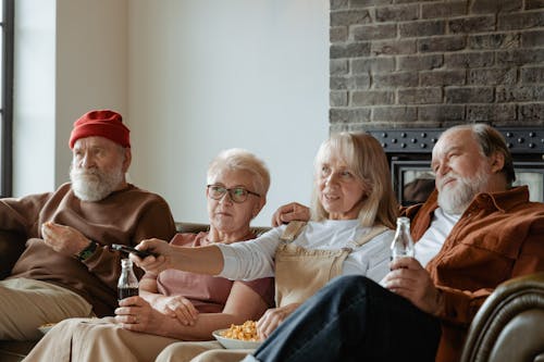 People Sitting on a Sofa