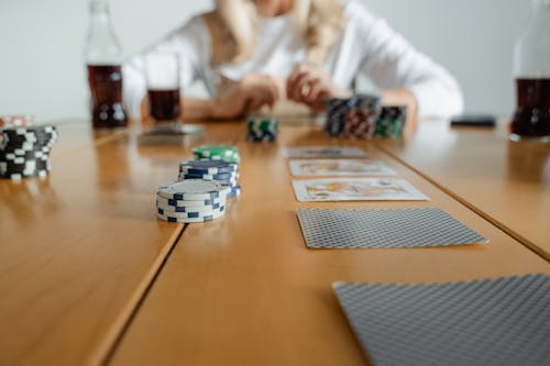 Playing Cards on a Wooden Table