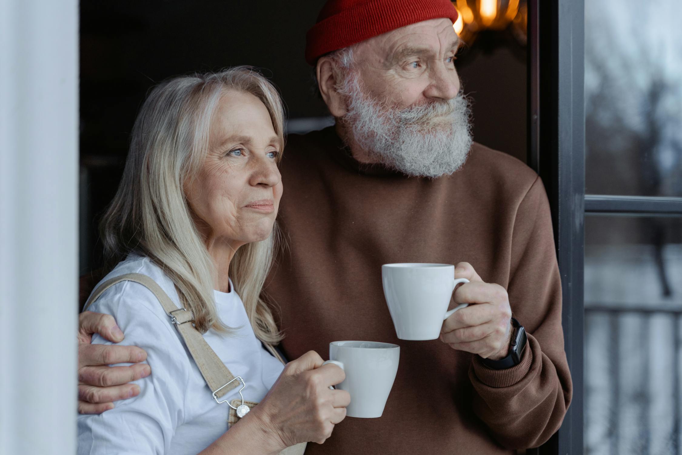 Senior Citizens. old couple Photo by MART PRODUCTION from Pexels: https://www.pexels.com/photo/man-and-woman-holding-white-ceramic-mugs-7330130/