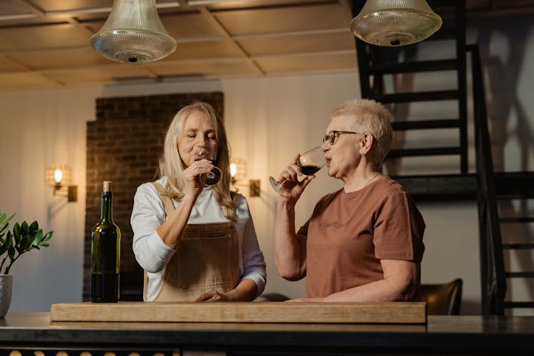 Women Drinking Wine