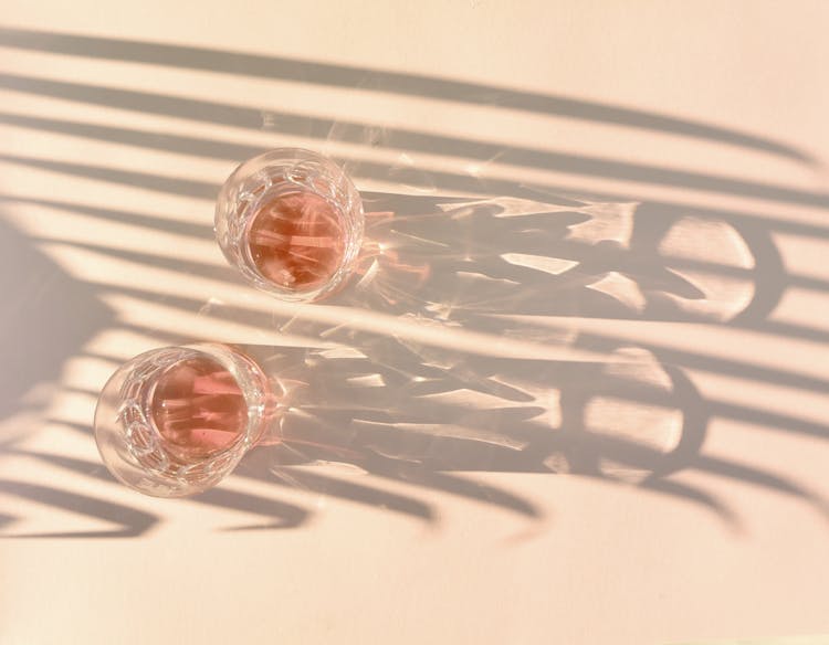 Glasses On White Background In Sun