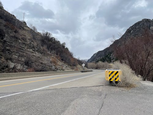 Empty Asphalt Road in Mountains