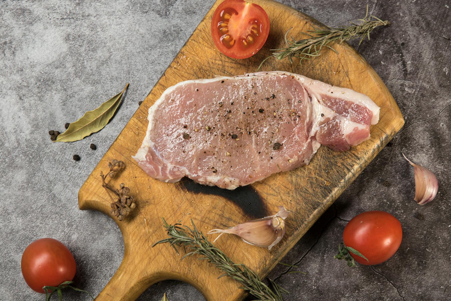 Raw Meat on Chopping Board