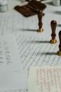 Gold Chess Piece on White Paper