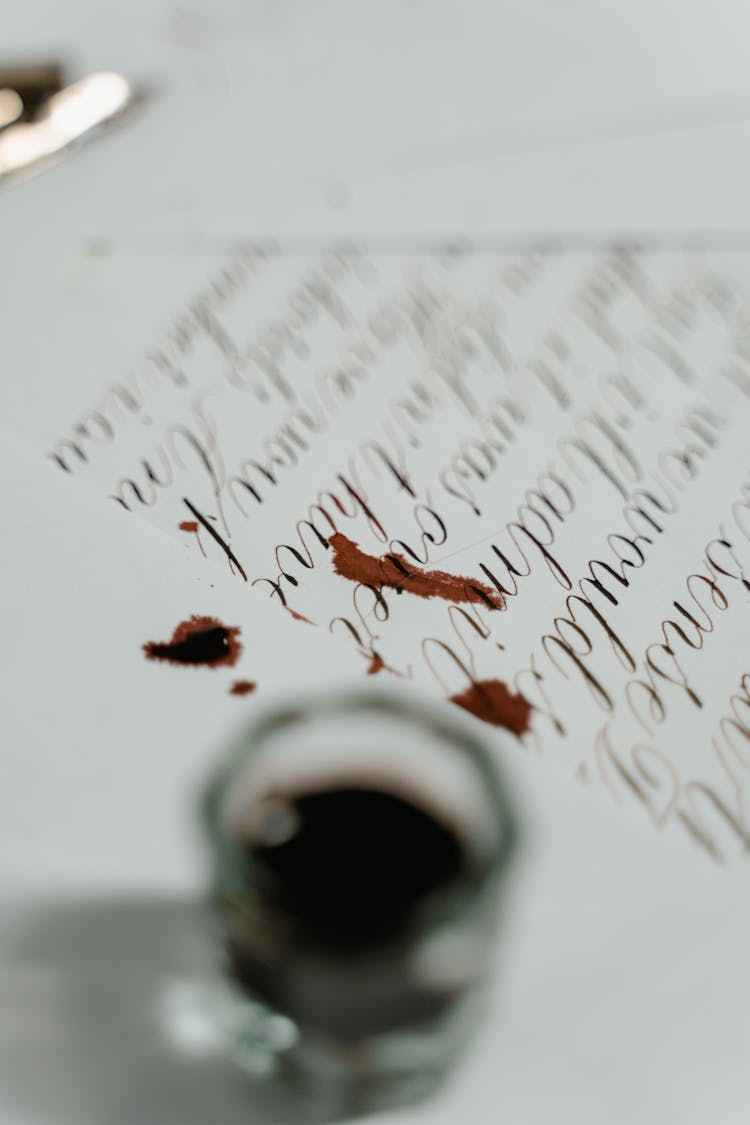 Stained Ink On A Letter 