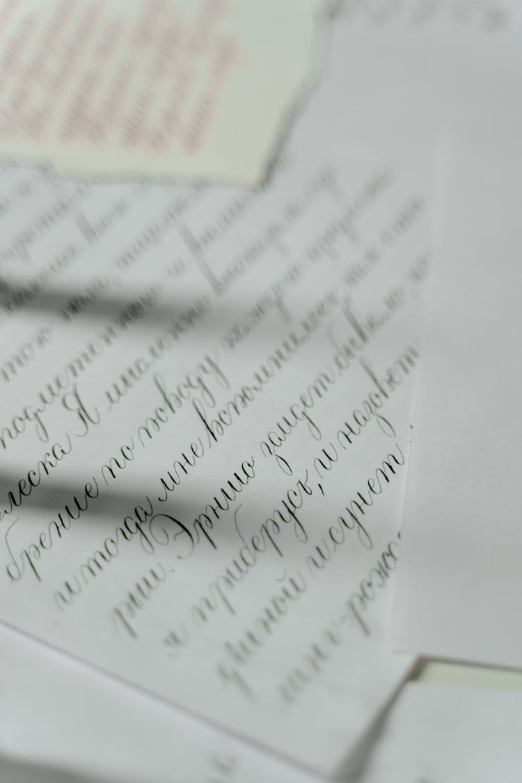 White Paper With Hand Written Text